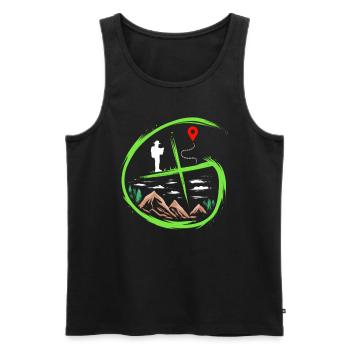 Geocacher Gift for Scavenger Hunt Treasure Hunt - Men's Premium Organic Tank Top - black - Front - AI Model Male 178 light (178cm)