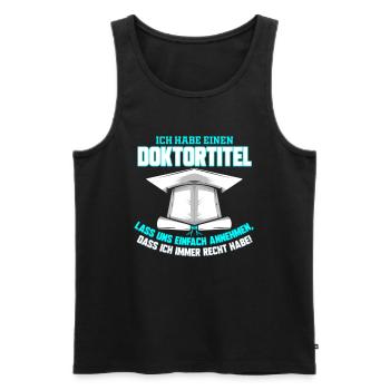 Doktor Abschluss PhD Geschenk Doktortitel - Männer Premium Bio Tank Top - Schwarz - Vorne - AI Model Male 178 light (178cm)