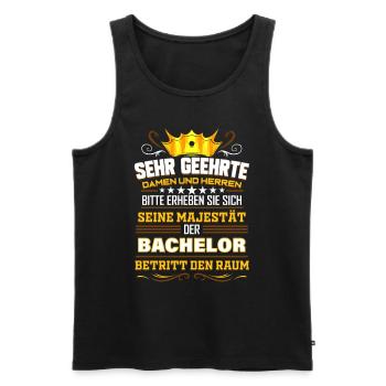 Bachelor Abschluss Geschenk für seine Majestät - Männer Premium Bio Tank Top - Schwarz - Vorne - AI Model Male 178 light (178cm)