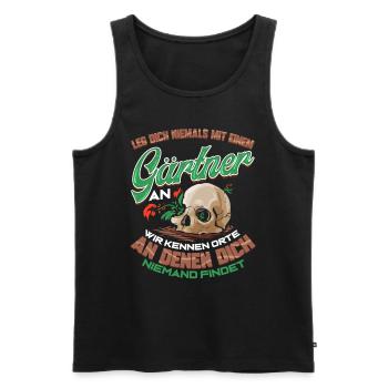 Gärtner Lustiges Geschenk für Hobbygärtner Garten - Männer Premium Bio Tank Top - Schwarz - Vorne - Michal (187cm)