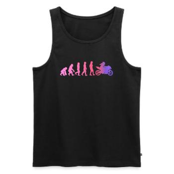 Motorradfahrerin Geschenk Bikerin Evolution - Männer Premium Bio Tank Top - Schwarz - Vorne - AI Model Male 178 light (178cm)