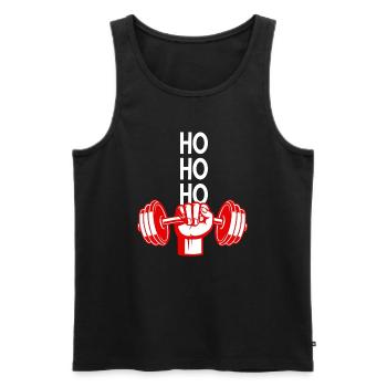 Weihnachtshantel Print für Kraftsportler - Männer Premium Bio Tank Top - Schwarz - Vorne - Michal (187cm)