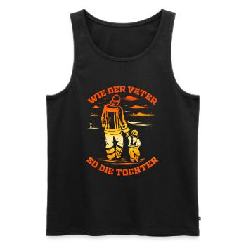 Feuerwehr Vater Geschenk für Freiwillige - Männer Premium Bio Tank Top - Schwarz - Vorne - Michal (187cm)