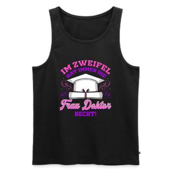 Frau Doktor Abschluss Ph.D. Geschenk Promotion - Männer Premium Bio Tank Top - Schwarz - Vorne - AI Model Male 178 light (178cm)