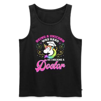 Frau Doktor Abschluss Ph.D. Lustiges Geschenk - Männer Premium Bio Tank Top - Schwarz - Vorne - AI Model Male 178 light (178cm)
