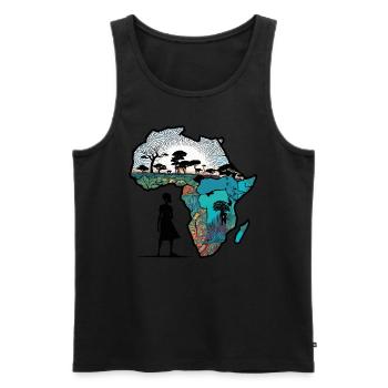 Afrika Steppe und Tiere - Männer Premium Bio Tank Top - Schwarz - Vorne - AI Model Male 178 light (178cm)