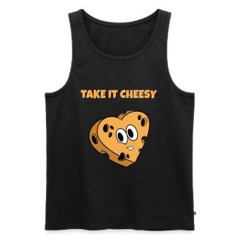 Cheese Addiction Gift for Low Carb Chef I Take It - Men's Premium Organic Tank Top - black - Front - AI Model Male 178 light (178cm)