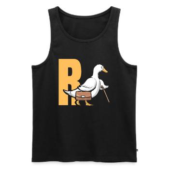 Rente R Ente Rentner Lustiges Geschenk Ruhestand - Männer Premium Bio Tank Top - Schwarz - Vorne - Michal (187cm)