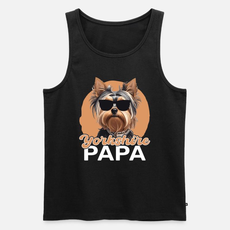 Yorkshire Terrier Papa - Männer Premium Bio Tank Top - Schwarz