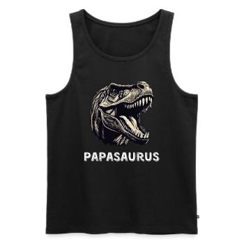 Papa-Saurus - Männer Premium Bio Tank Top - Schwarz - Vorne - Michal (187cm)