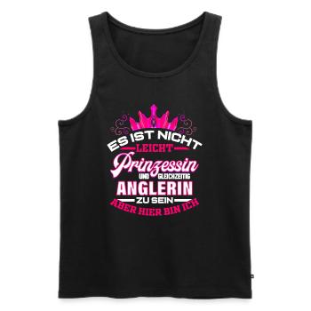 Anglerin Geschenk für Angelurlaub Frau Angel - Männer Premium Bio Tank Top - Schwarz - Vorne - AI Model Male 178 light (178cm)
