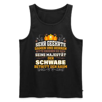 Schwabe Geschenk für Schwaben Schwäbisch Spruch - Männer Premium Bio Tank Top - Schwarz - Vorne - Michal (187cm)