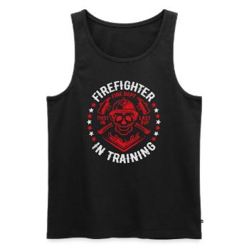 Fire Department Firefighter Fireman Firefighting - Men's Premium Organic Tank Top - black - Front - Michal (187cm)