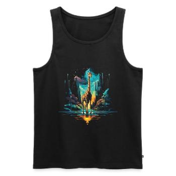 Giraffe, Animal, Wildlife - Men's Premium Organic Tank Top - black - Front - Michal (187cm)