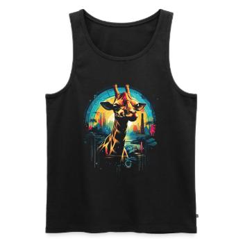 Giraffe, Animal, Wildlife - Men's Premium Organic Tank Top - black - Front - Michal (187cm)
