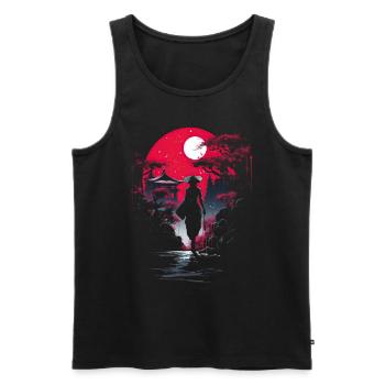 Geisha Kimono Samurai Tokyo Artwork - Men's Premium Organic Tank Top - black - Front - Michal (187cm)