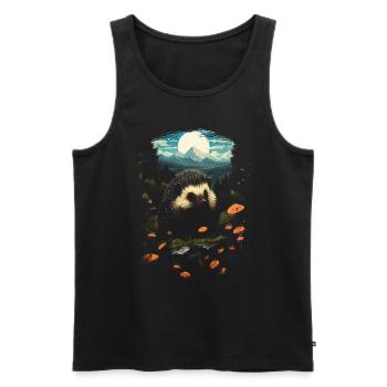 Igel Tier - Männer Premium Bio Tank Top - Schwarz - Vorne - AI Model Male 178 light (178cm)