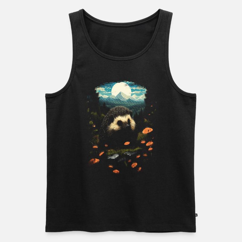 Igel Tier - Männer Premium Bio Tank Top - Schwarz
