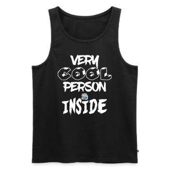 Sehr coole Person in lustigen, entspannten Menschen - Männer Premium Bio Tank Top - Schwarz - Vorne - Michal (187cm)