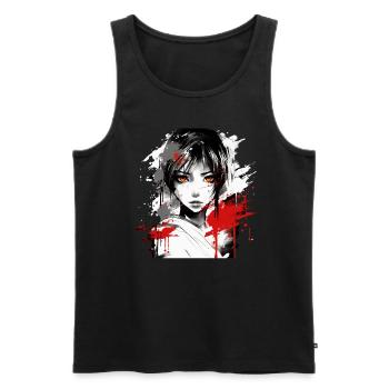 REDASIAN - Men's Premium Organic Tank Top - black - Front - AI Model Male 178 light (178cm)