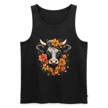 Fleurs mignonnes Fermier d’animaux de la ferme - Débardeur bio Premium Homme - noir - Devant - Michal (187cm)