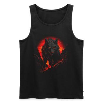 Schwarzer Wolf Werwolf Dark Horror Mythologie Fant - Männer Premium Bio Tank Top - Schwarz - Vorne - Michal (187cm)