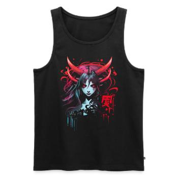 Anime Goth Girl Japanese Aesthetic Grunge Horror - Men's Premium Organic Tank Top - black - Front - Michal (187cm)