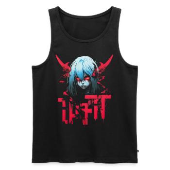 Anime Goth Girl Japanese Aesthetic Grunge Horror - Men's Premium Organic Tank Top - black - Front - Michal (187cm)