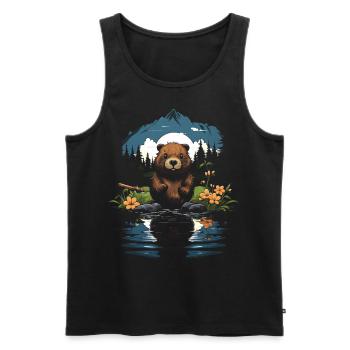 Mignon Adorable Animal Nature - Débardeur bio Premium Homme - noir - Devant - Michal (187cm)