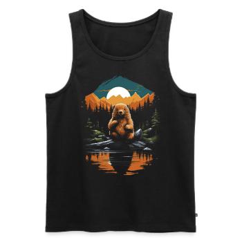 Mignon Adorable Animal Nature - Débardeur bio Premium Homme - noir - Devant - Michal (187cm)