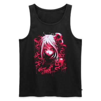 Anime Goth Girl Japanese Aesthetic Grunge Horror - Men's Premium Organic Tank Top - black - Front - Michal (187cm)