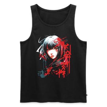 Anime Goth Fille Esthétique Foncé Pastel Edgy Homme - Débardeur bio Premium Homme - noir - Devant - Michal (187cm)