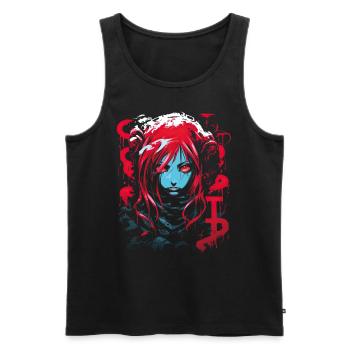 Anime Goth Girl Japanese Aesthetic Grunge Horror - Men's Premium Organic Tank Top - black - Front - Michal (187cm)