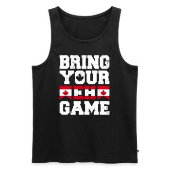 Bringen Sie Ihr Eh Game Canada Flaggensymbol nach Hause Stolz - Männer Premium Bio Tank Top - Schwarz - Vorne - Michal (187cm)
