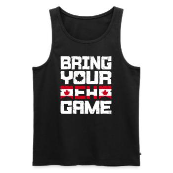 Bringen Sie Ihr Eh Game Canada Flaggensymbol nach Hause Stolz - Männer Premium Bio Tank Top - Schwarz - Vorne - Michal (187cm)