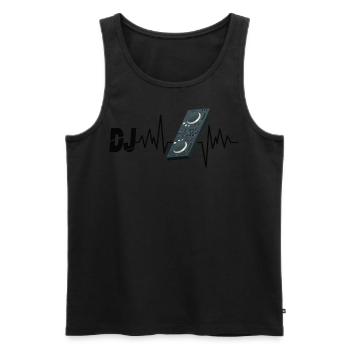 DJ Herzschlag - Männer Premium Bio Tank Top - Schwarz - Vorne - AI Model Male 178 light (178cm)