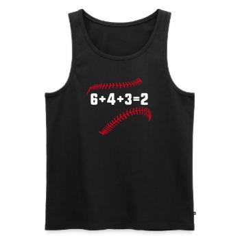 6+4+3=2 Double Play 643 Baseball Player Baseballer - Men's Premium Organic Tank Top - black - Front - AI Model Male 178 light (178cm)