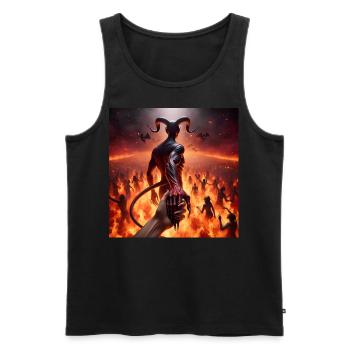 Suivez-moi jusqu’à l’abîme - Pacte du Diable Infernal #04 - Débardeur bio Premium Homme - noir - Devant - AI Model Male 178 light (178cm)