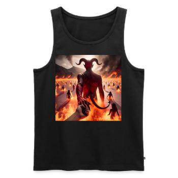 Suivez-moi jusqu’à l’abîme - Pacte du Diable Infernal #10 - Débardeur bio Premium Homme - noir - Devant - AI Model Male 178 light (178cm)