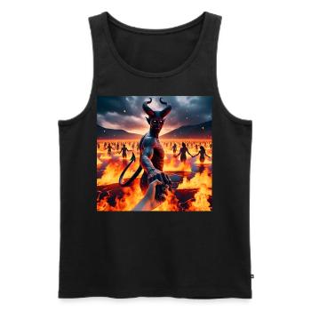 Suivez-moi jusqu’à l’abîme - Pacte du Diable Infernal #05 - Débardeur bio Premium Homme - noir - Devant - AI Model Male 178 light (178cm)