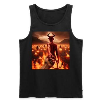 Suivez-moi jusqu’à l’abîme - Pacte du Diable Infernal #09 - Débardeur bio Premium Homme - noir - Devant - AI Model Male 178 light (178cm)