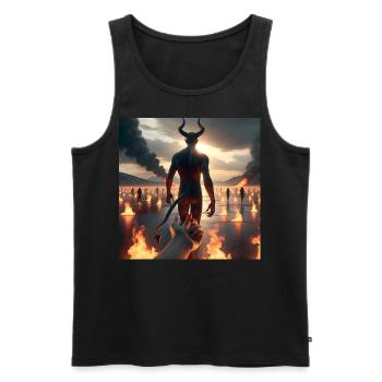 Suivez-moi jusqu’à l’abîme - Pacte du Diable Infernal #08 - Débardeur bio Premium Homme - noir - Devant - AI Model Male 178 light (178cm)
