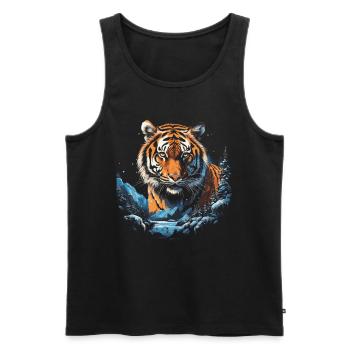 Majestic Tiger Wilderness Wild Powerful - Men's Premium Organic Tank Top - black - Front - AI Model Male 178 light (178cm)