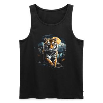 Tiger Natur Tiere - Männer Premium Bio Tank Top - Schwarz - Vorne - Michal (187cm)