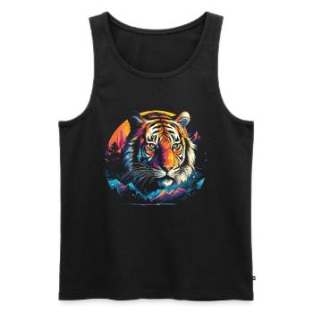 Majestic Tiger Wilderness Wild Powerful - Men's Premium Organic Tank Top - black - Front - AI Model Male 178 light (178cm)
