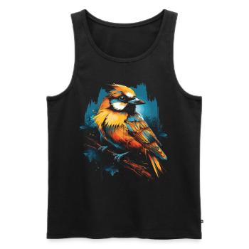 Majestätisch Vogel Illustration Vogelliebhaber - Männer Premium Bio Tank Top - Schwarz - Vorne - Michal (187cm)