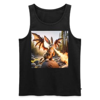 Feuerspeiender Hase Drache #12 - Männer Premium Bio Tank Top - Schwarz - Vorne - AI Model Male 178 light (178cm)