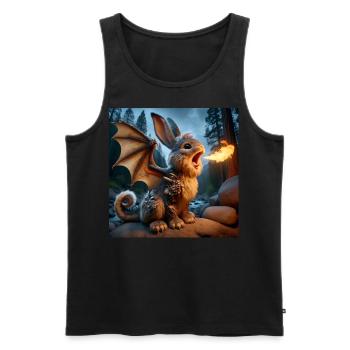 Feuerspeiender Hase Drache #18 - Männer Premium Bio Tank Top - Schwarz - Vorne - AI Model Male 178 light (178cm)