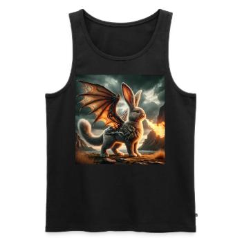 Feuerspeiender Hase Drache #03 - Männer Premium Bio Tank Top - Schwarz - Vorne - AI Model Male 178 light (178cm)