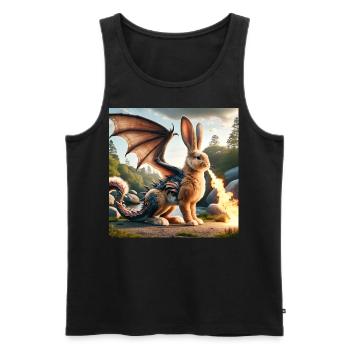 Fire Breathing Bunny Dragon #07 - Men's Premium Organic Tank Top - black - Front - AI Model Male 178 light (178cm)
